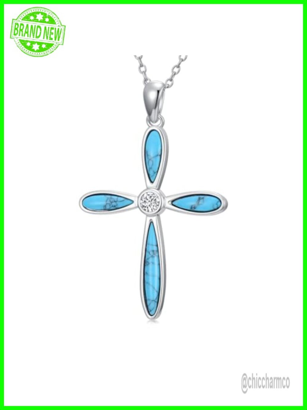 925 Sterling Silver Moissanite Cross Pendant Necklace Faith Jewelry Gift